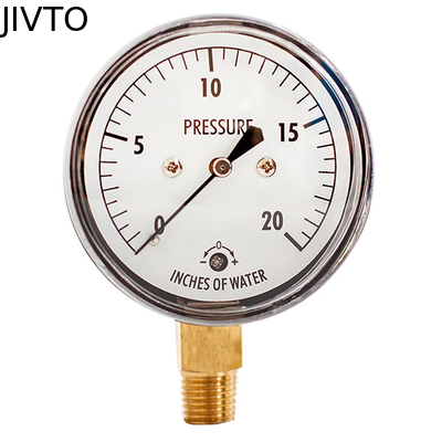 SS 63MM 2.5'' 1/8 BSPT Low Pressure Air Gauge 20 IWC Low Pressure Manometer