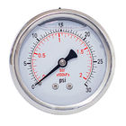 30 PSI Liquid Filled Pressure Gauges, 63mm Class Dial Plate Stainless Steel Case