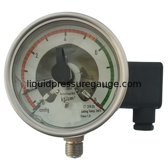 Liquid 9 Kg Per CM2 4 Inch 10cm Electric Contact Pressure Gauges 3/8'' NPT
