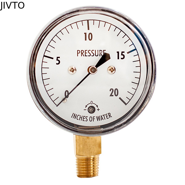 SS 63MM 2.5'' 1/8 BSPT Low Pressure Air Gauge 20 IWC Low Pressure Manometer