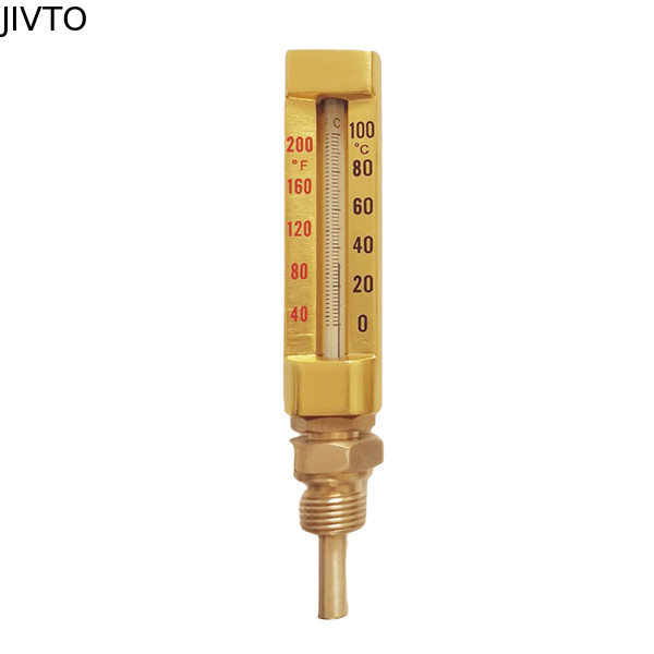 V Line 160MM 100 Deg Industrial Glass Thermometers 3/4" BSPT