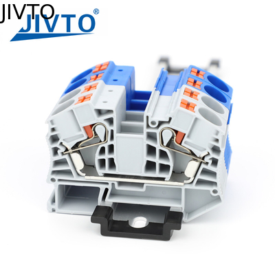PT16 Din Rail Push-In Terminal Block, 16mm2 Conector de cable eléctrico de alimentación a través del cable de conexión sin tornillo