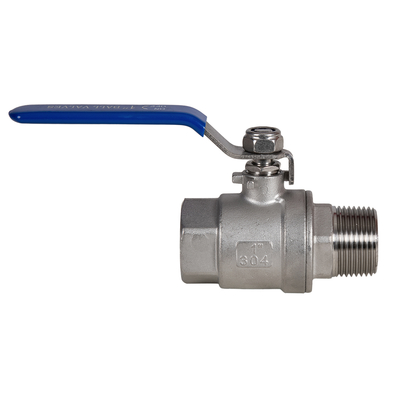 Válvula de bola de acero inoxidable, macho a hembra, válvula de puerto completo para agua, aceite y gas