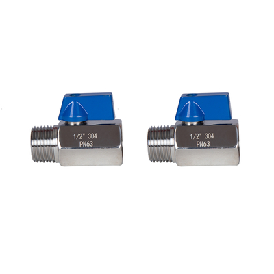 Mini válvula de bola de acero inoxidable NPT o BSP, macho a hembra, válvula de cierre